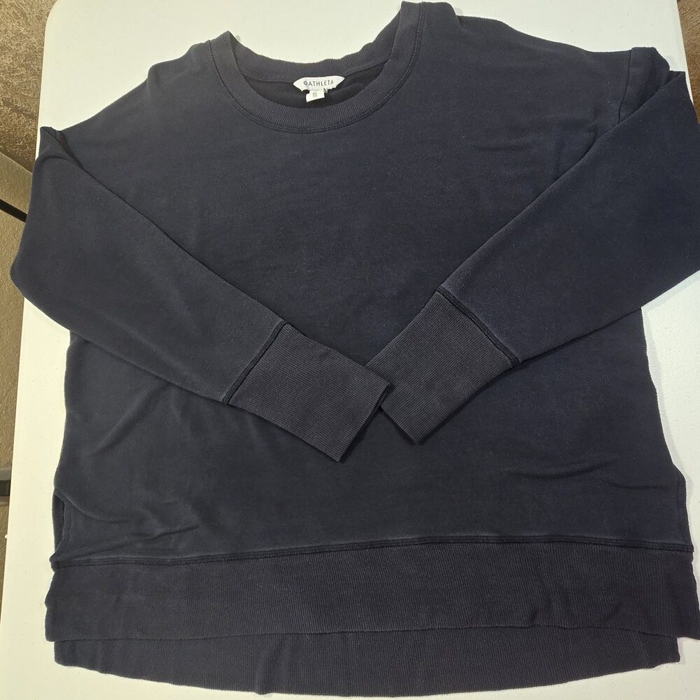 Athleta Womens Sweatshirt Blue- Size XL Thumbholes  Casual Workout Walking